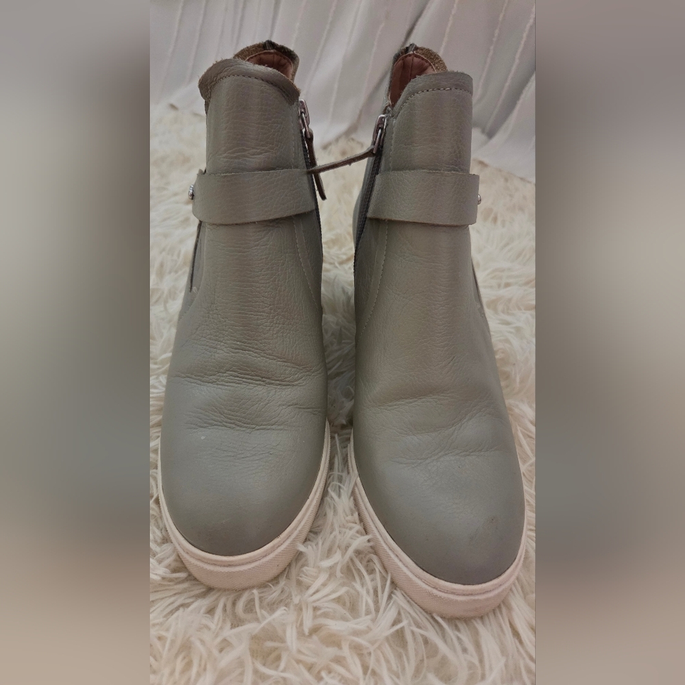 Paolo Gray Ankle Boots with Zipper